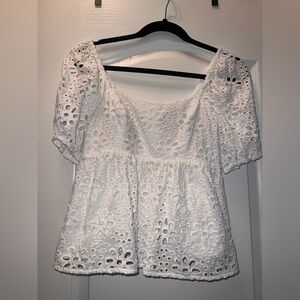 Lilly Pulitzer White Eyelet Blouse